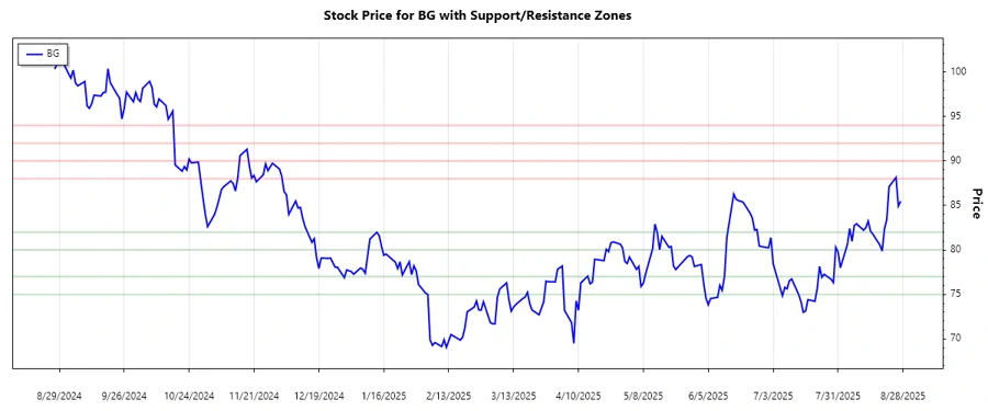 Support and Resistance Bunge Global S.A.