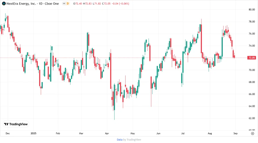 NEE Stock Chart