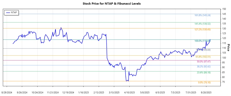 NetApp Fibonacci Chart Analysis