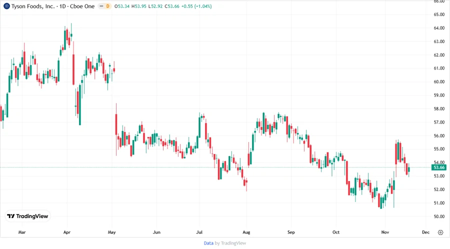 Stock Price Development Chart